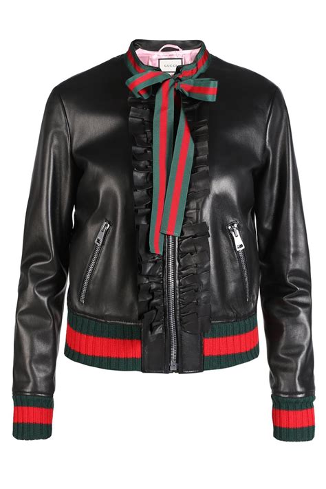 gucci jacket 850|Gucci leather bomber jacket.